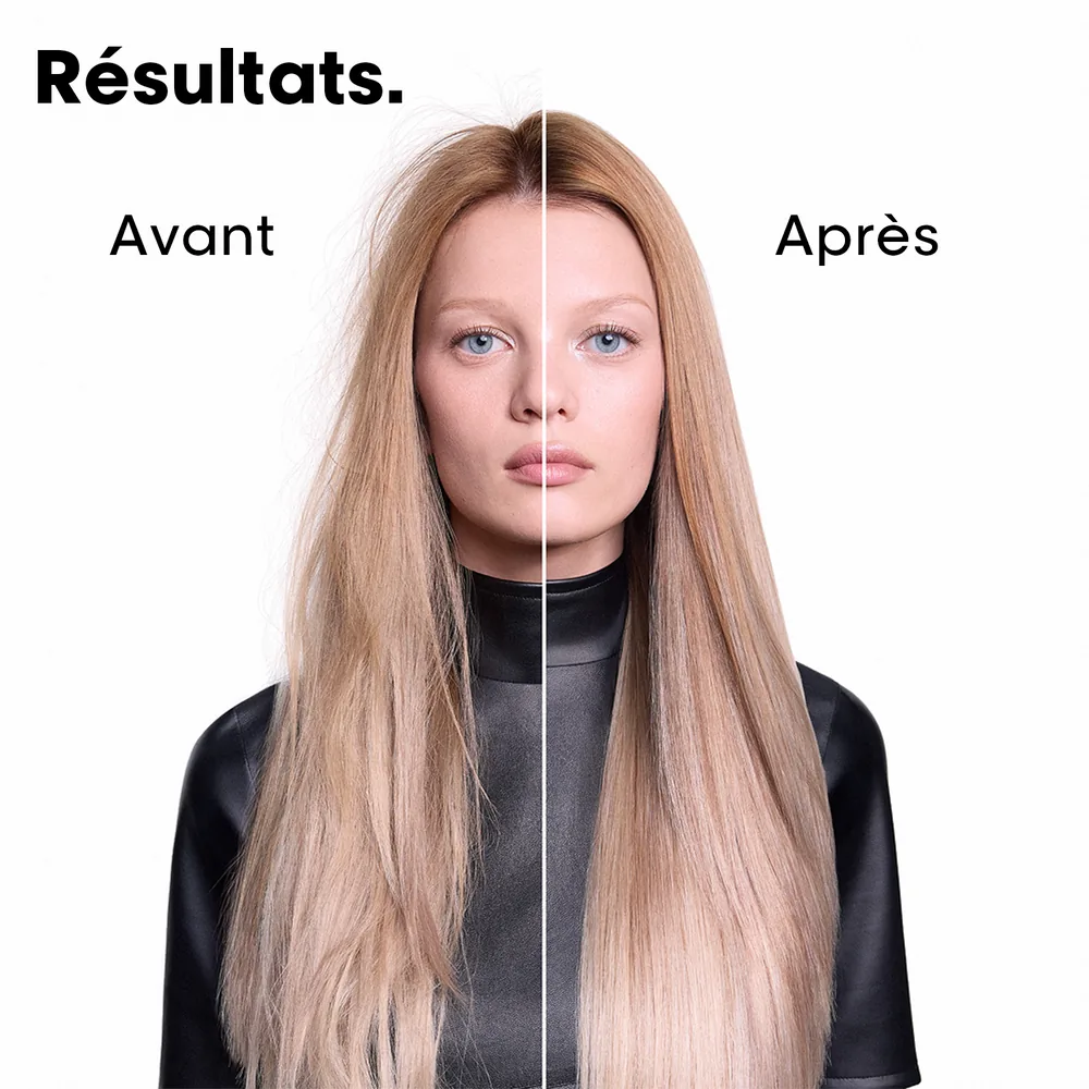 Résultats avant / après sur cheveux raides