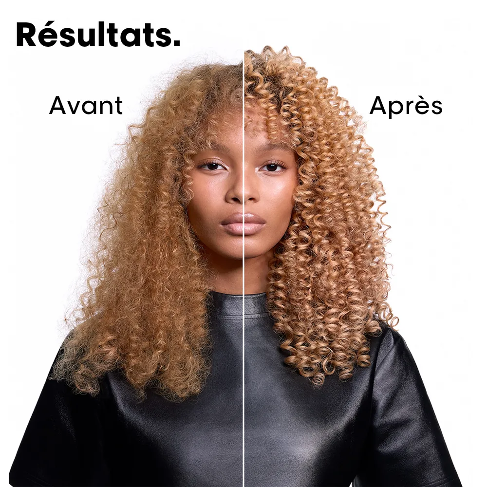 Résultats avant / après sur cheveux bouclés